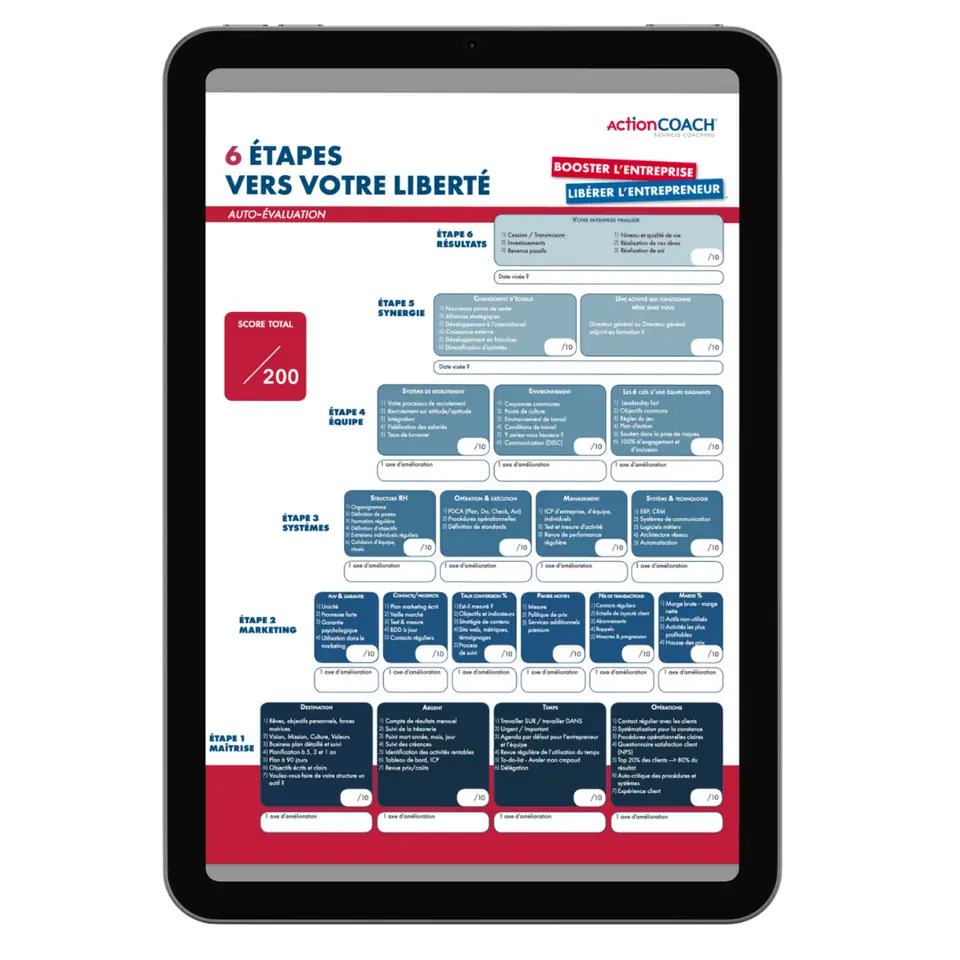 Couverture du livre blanc « 6 étapes vers votre liberté entrepreneuriale » d’ActionCOACH