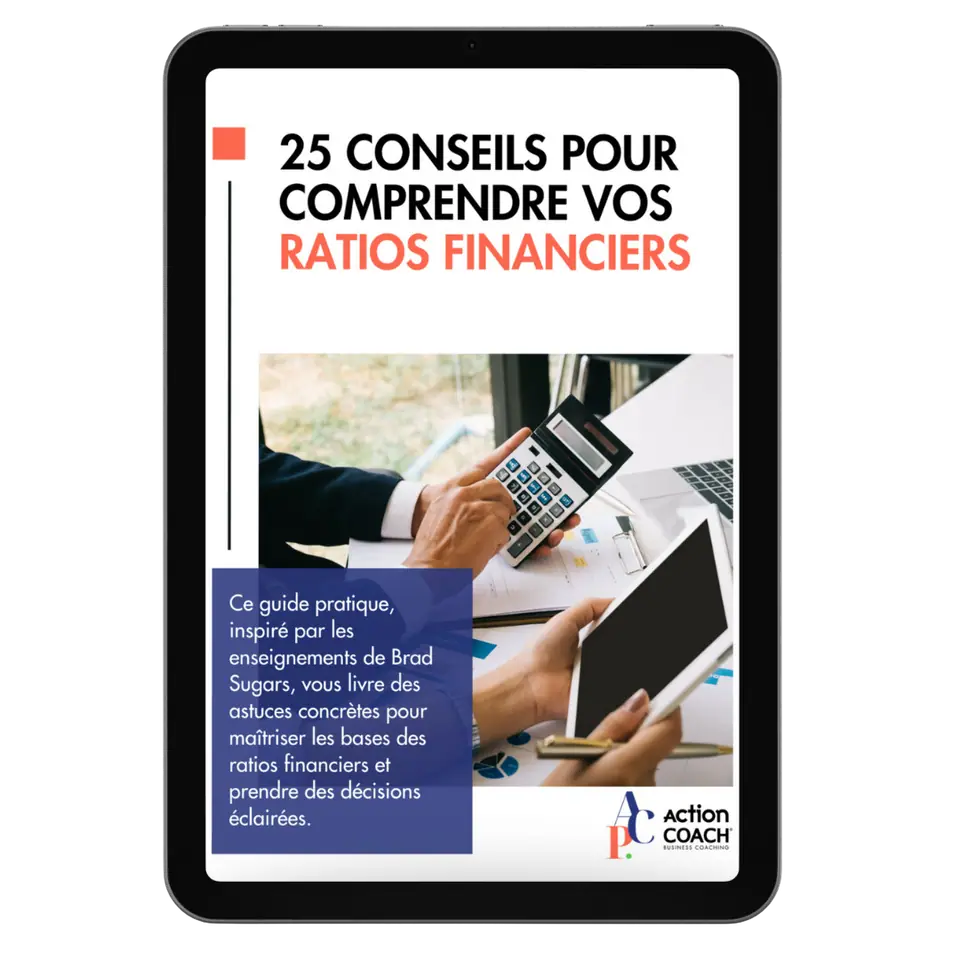 Couverture du livre blanc « 25 conseils pour comprendre vos ratios financiers » d’ActionCOACH